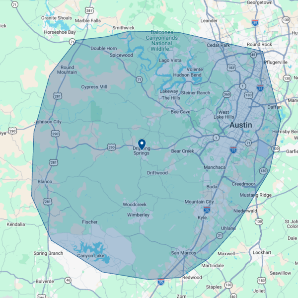 map of the service area for Capstone Electric